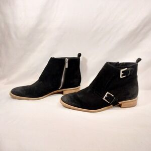 Michael Kors Black Ankle Boots; Suede Buckle Moto Bootie PW16E